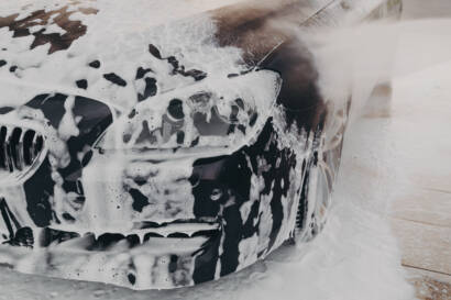 A close-up photo of a clean and stain-free car seat after professional upholstery cleaning.